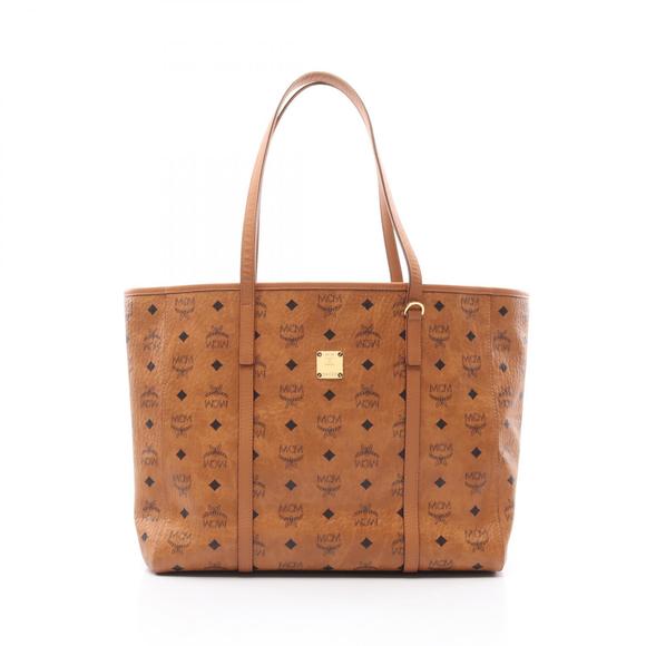 Mcm TONI Tote Leather Bag Visetos Brown - Picture 1 of 6